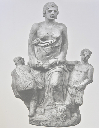 A statue of Medea and her two children, by Yannoulis Chalepas.