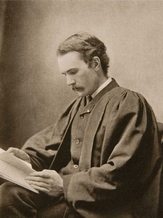 Sepia photograph of Gilbert Murray as a young scholar, reading a book