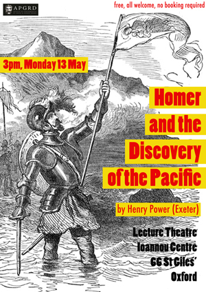 Poster for Henry Power's 2019 lecture at the APGRD